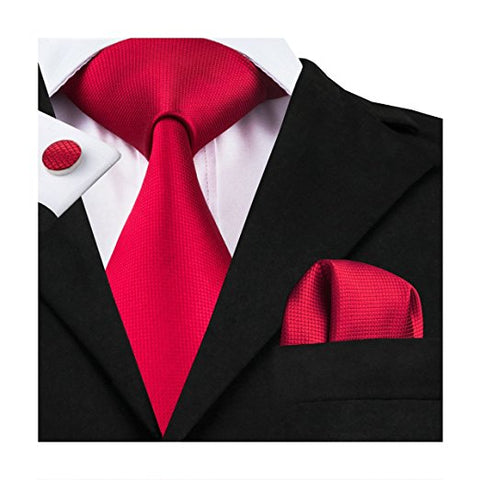 Solid Red Wedding Necktie Set LBW110