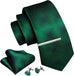 Green and Blue Silk Necktie Set-LBW1135