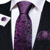 Purple and Black Paisley Necktie Set-LBW1142