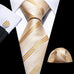 Peach Orange Striped Necktie Set-LBW1247
