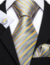 Yellow and Grey Silk Necktie Set-LBW1251