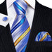 New Blue and Gold Stripe Necktie Set-LBW1253
