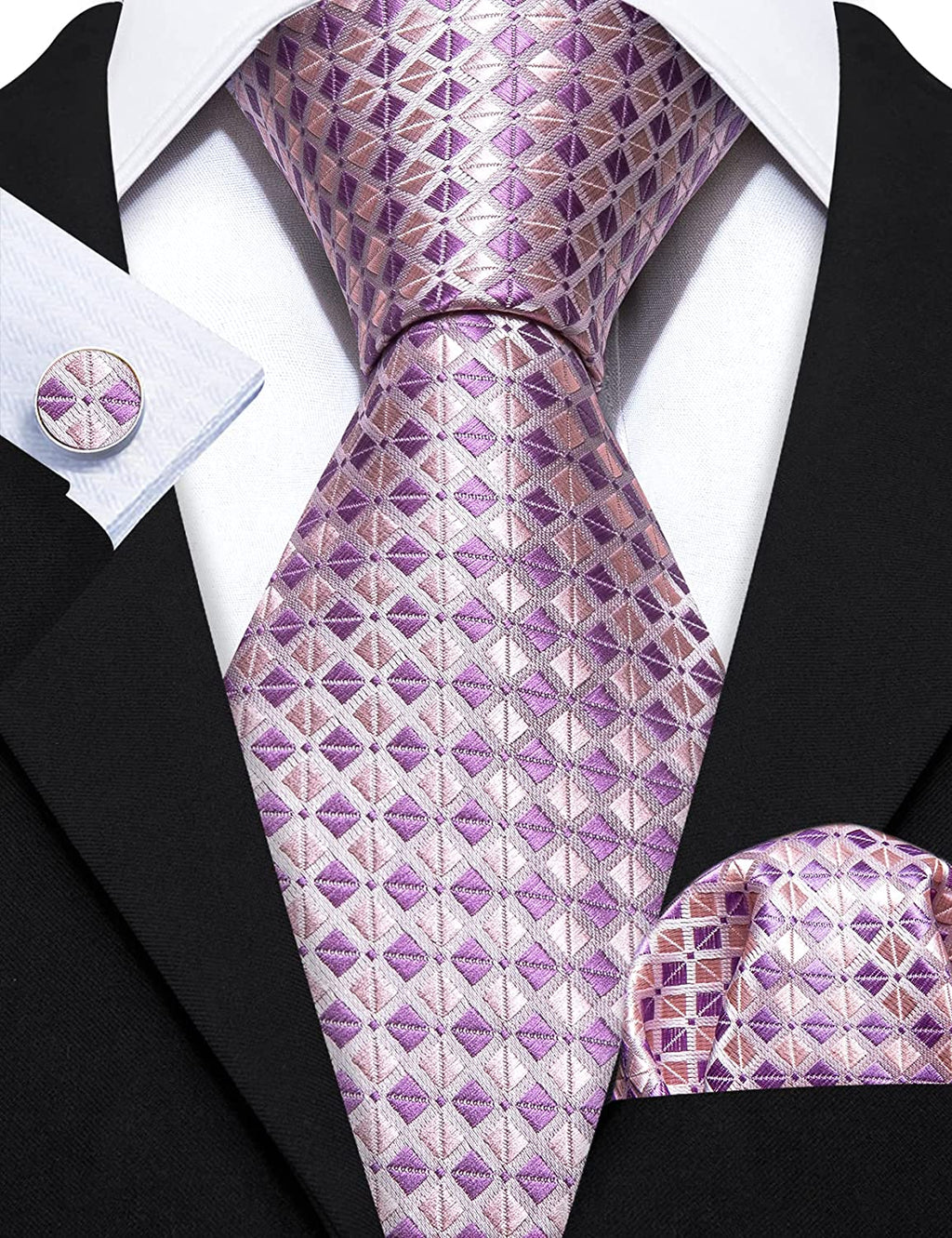 Pink and Lavender Necktie Set-LBW1258