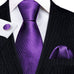 Royal Purple Wavy Wedding Necktie Set-LBW1261