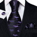 Lavender and Black Bat Pattern Necktie Set-LBW1292