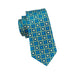 Teal Blue and Yellow Geometric  Silk Necktie Set LBW1612