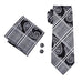 Gray and Black Plaid Paisley Necktie Set LBW1659