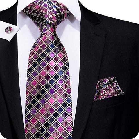 Blue Pink Purple Tie Set LBW241