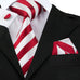 White and Red Striped Necktie Set LBW242