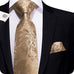 Taupe Floral Silk Necktie Set LBW254