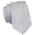 Gray and White Rose Silk Necktie Set LBW266