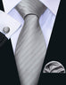 Gray Tone on Tone Striped Wedding Necktie Set LBW288