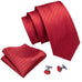 Red Tone on Tone Striped Wedding Necktie Set LBW292