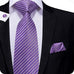 Purple and White Stripe Necktie Set LBW296
