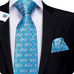 Blue Plaid Silk Necktie Set LBW308