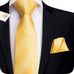 Gold Striped Silk Necktie Set -LBW316