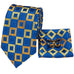 Blue and Gold Silk Necktie Set-LBW332