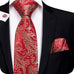 Red and Tan Silk Necktie Set-LBW336