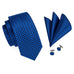 Navy Blue Silk Necktie Set -LBW342