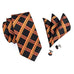 Black and Orange Plaid Tie Set LBW344