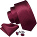 Burgundy Silk Necktie Set-LBW348