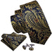 Yellow and Blue Paisley Necktie Set-LBW365