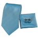 Blue Silk Check Necktie Set-LBW373