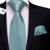 Teal Blue Silk Necktie Set LBW-388