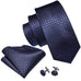 Blue and Brown Silk Necktie Set-LBW399
