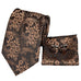 Brown Floral Silk Necktie Set- LBW422