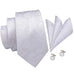 White Paisley Necktie Set-LBW434