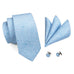 Sky Blue and White Necktie Set LBW488