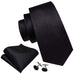 Black Silk Necktie Set-LBW496