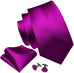 Purple Silk Solid Wedding Necktie Set-LBW505