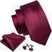 Burgundy Silk Wedding Necktie Set-LBW506