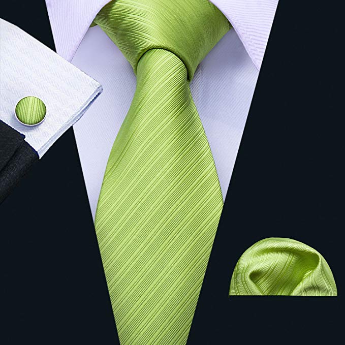 Green Silk Necktie Set LBW5082