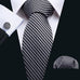 Black and Gray Hounds Tooth Tie Set LBW5091