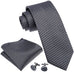 Black and Gray Hounds Tooth Tie Set LBW5091