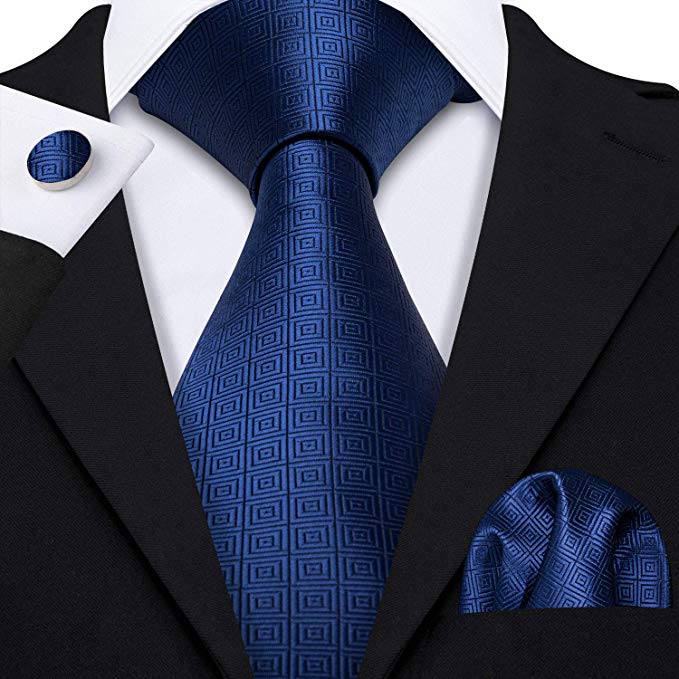 Blue Silk Necktie Set-LBW510