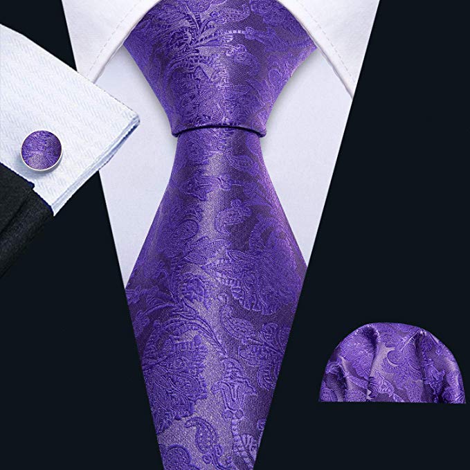 Violet Silk Necktie Set -LBW522