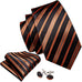 Black and Orange Silk Necktie Set-LBW536