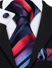 Blue and Red Silk Necktie Set-LBW537