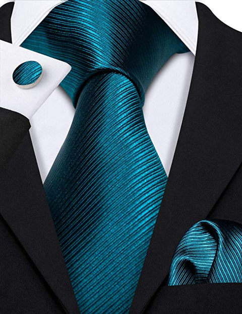 Teal Wedding Necktie Set -LBW540