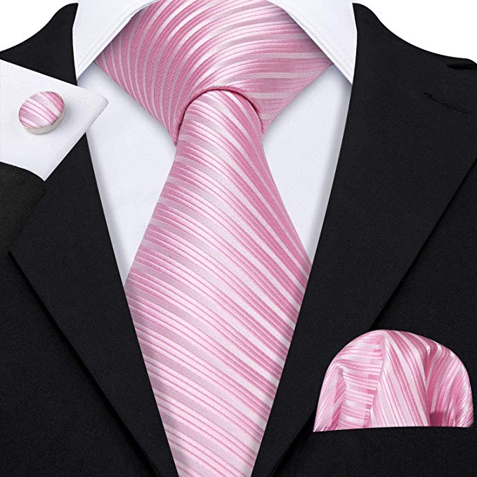 Pink Silk Necktie Set - LBW541