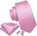 Pink Silk Necktie Set - LBW541