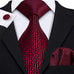 Red and Black Greek Key Necktie Set LBW554
