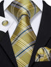 Gold and Blue Silk Necktie Set LBW-559