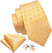 Yellow Gold Silk Necktie Set-LBW563