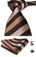 Brown Tan Necktie Set LBW585