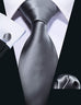 Grey Silk Solid Wedding Necktie Set-LBW597